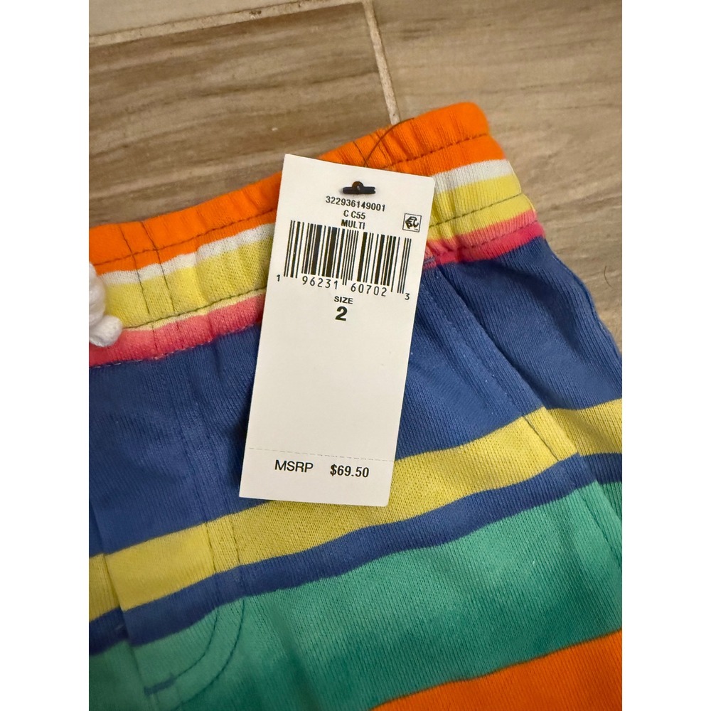Polo Ralph Lauren Toddler Boys Multi Color Stripe Jersey Shorts Size 2 NWT - Picture 3 of 7